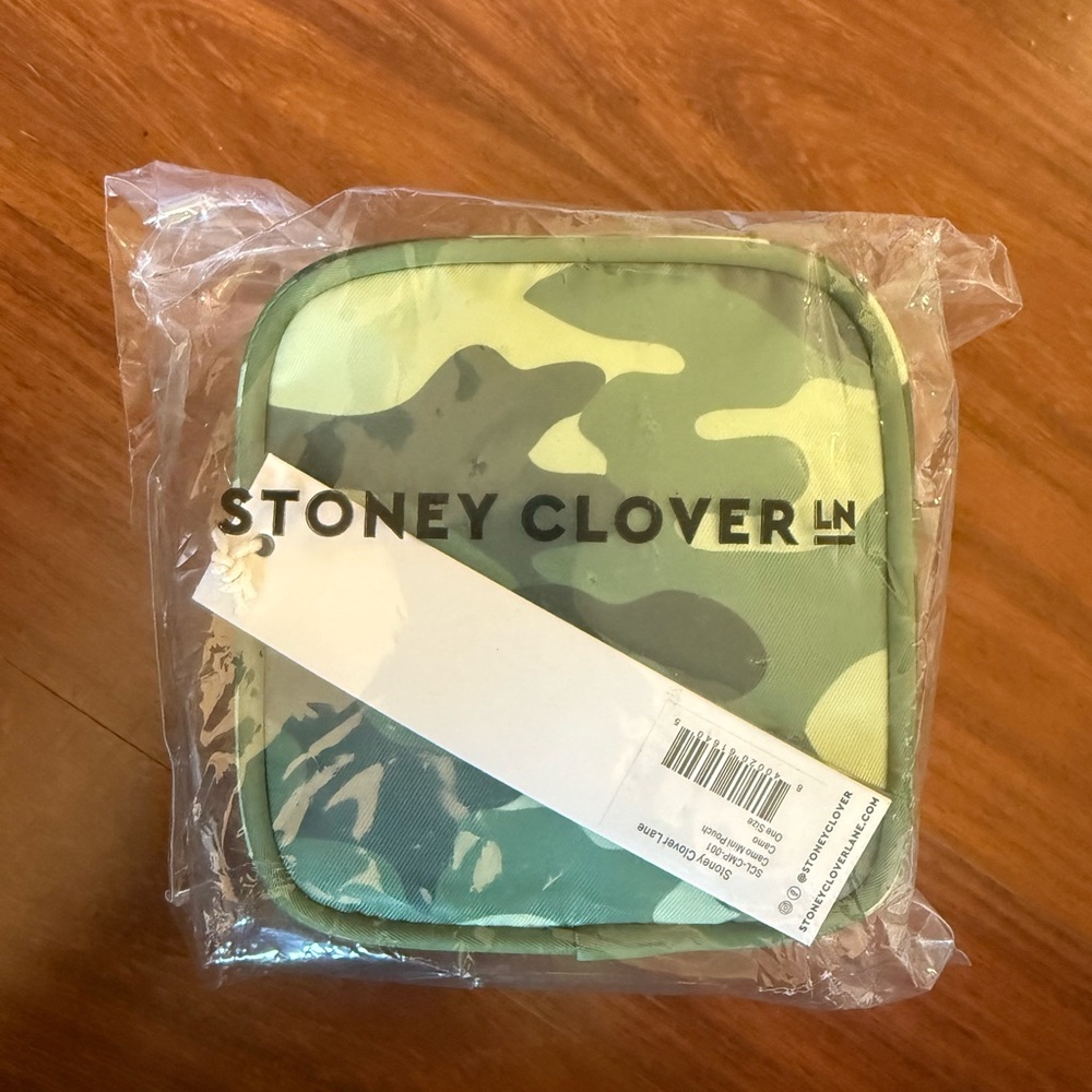 NWT Stoney Clover Lane Green Camo Mini Pouch